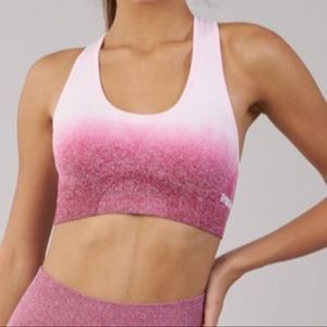 Gymshark chalk pink/beet ombré seamless sports bra
